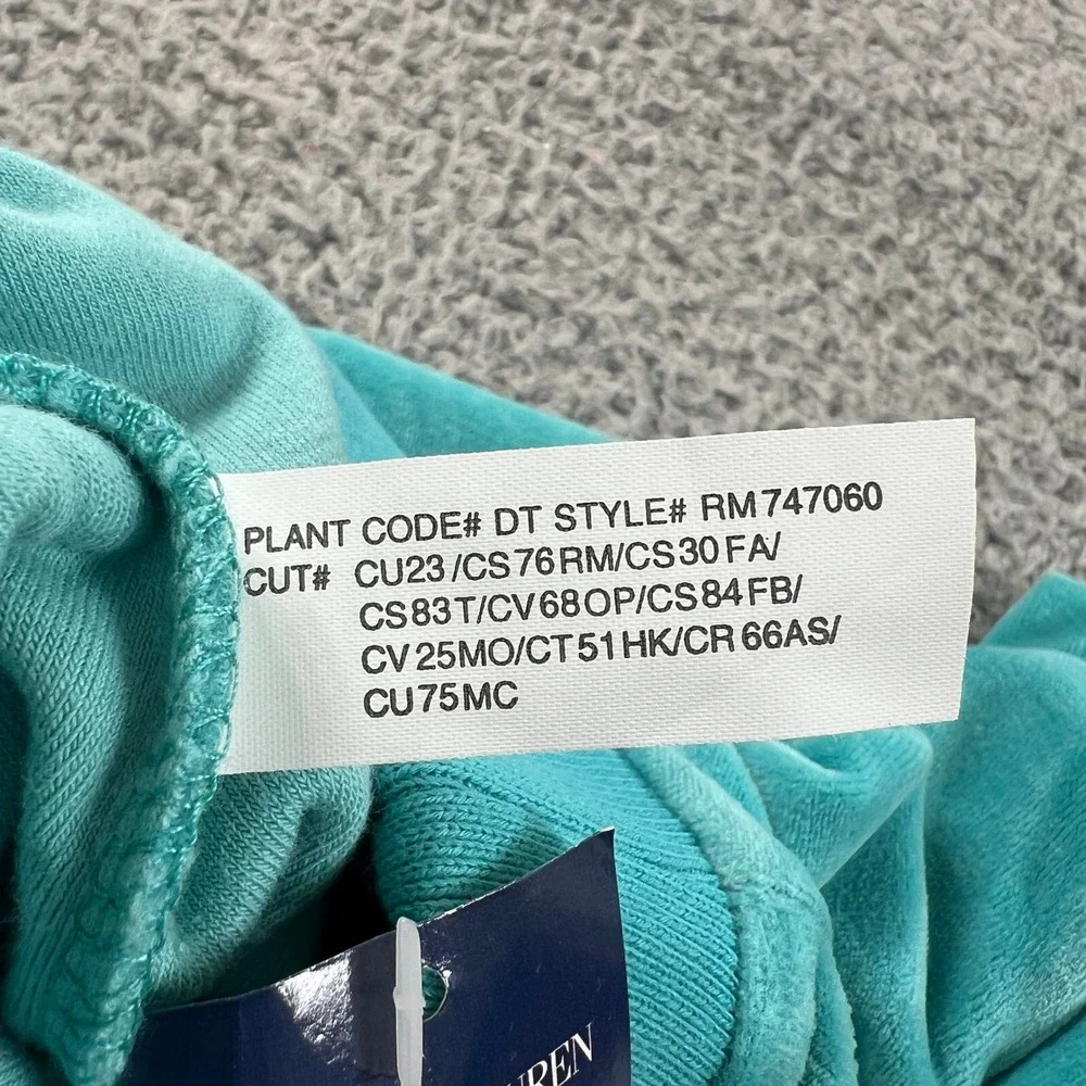 Ralph Lauren Tracksuit Girls 12M Turquoise Velour Hoodie and Pants Set Vintage